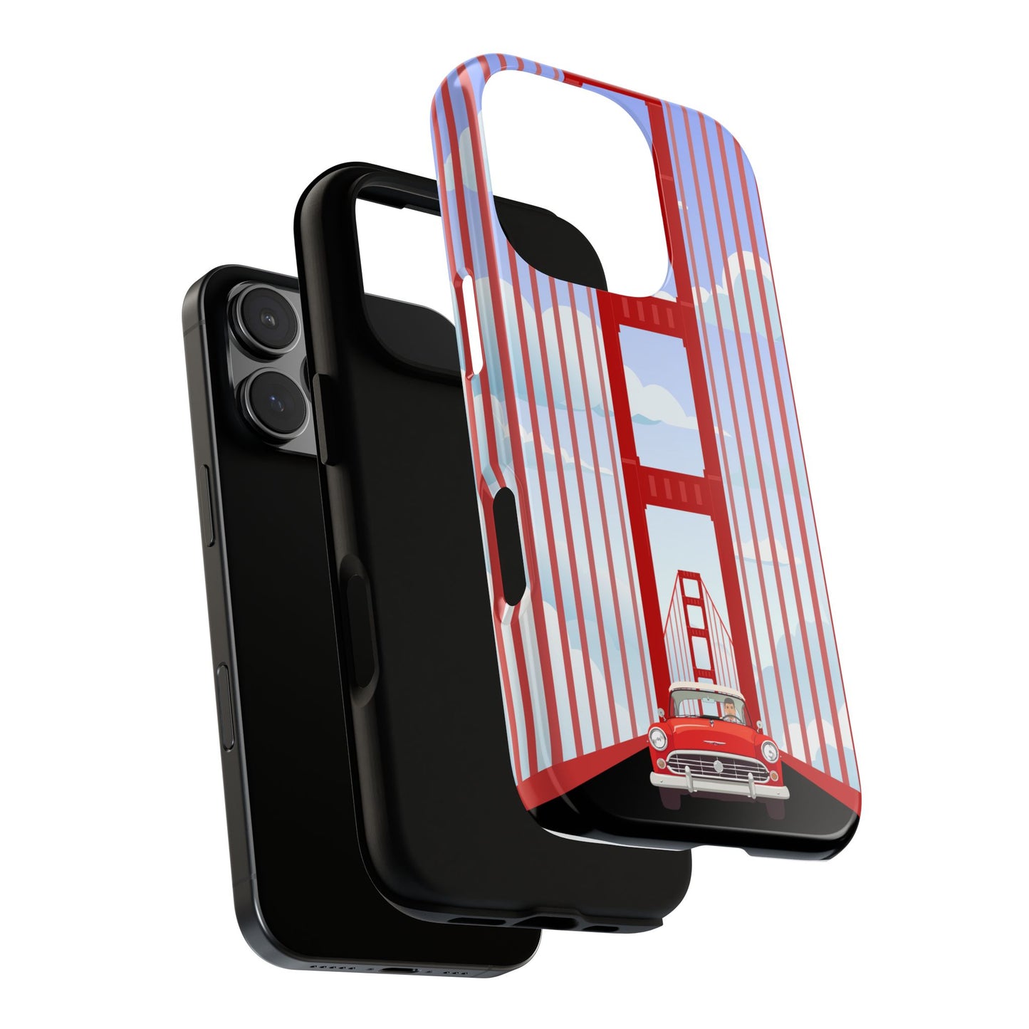 Golden Gate Vintage Car Phone Case — San Francisco Bridge Protective Cover