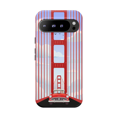 Golden Gate Vintage Car Phone Case — San Francisco Bridge Protective Cover