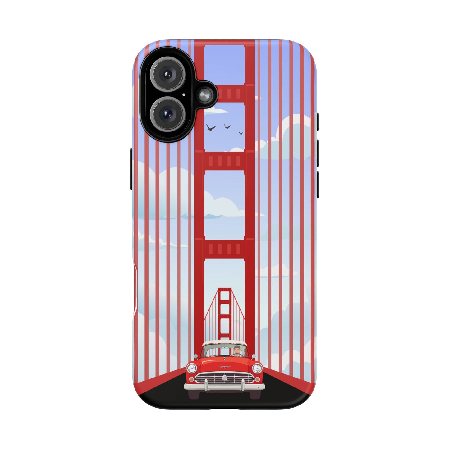 Golden Gate Vintage Car Phone Case — San Francisco Bridge Protective Cover