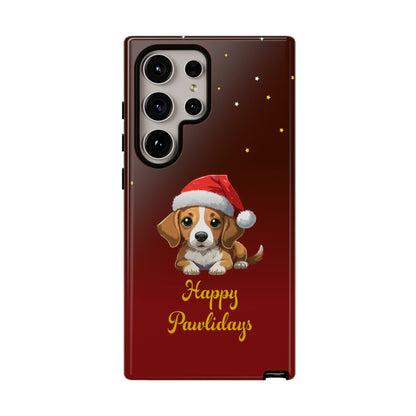 Festive Dog Phone Case - Happy Pawlidays Holiday Design