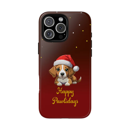 Festive Dog Phone Case - Happy Pawlidays Holiday Design