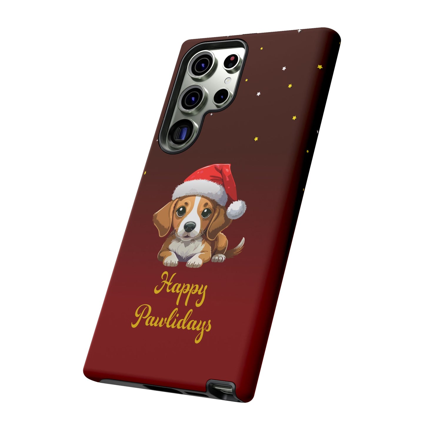 Festive Dog Phone Case - Happy Pawlidays Holiday Design