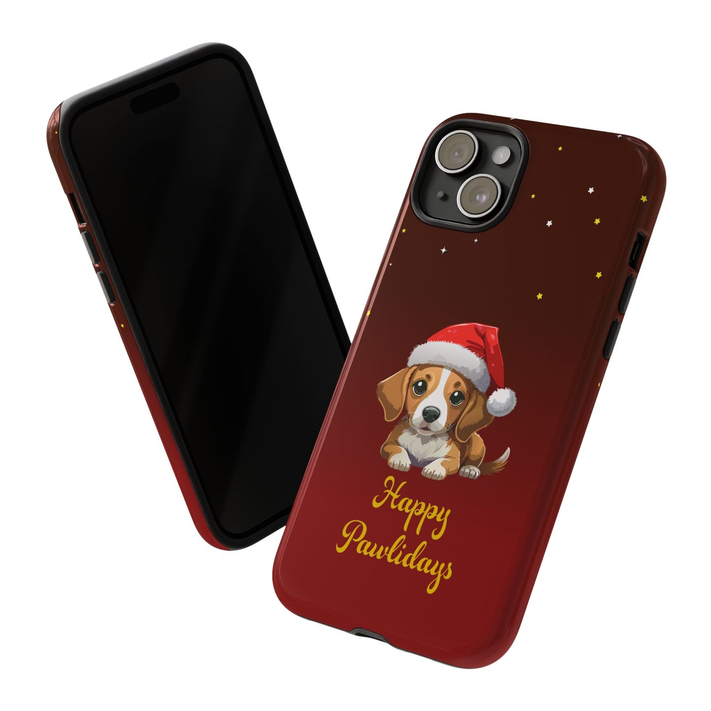 Festive Dog Phone Case - Happy Pawlidays Holiday Design