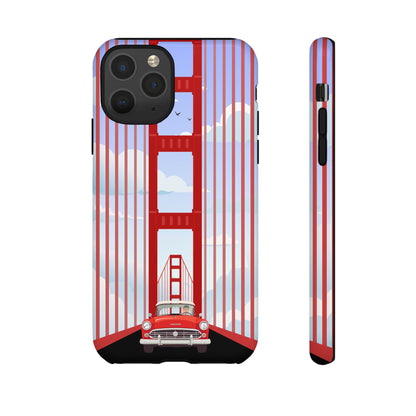 Golden Gate Vintage Car Phone Case — San Francisco Bridge Protective Cover