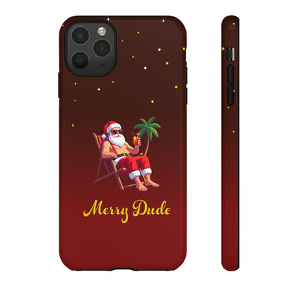 "Merry Dude" Santa on Beach Holiday Phone Case