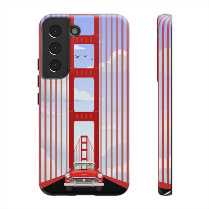 Golden Gate Vintage Car Phone Case — San Francisco Bridge Protective Cover