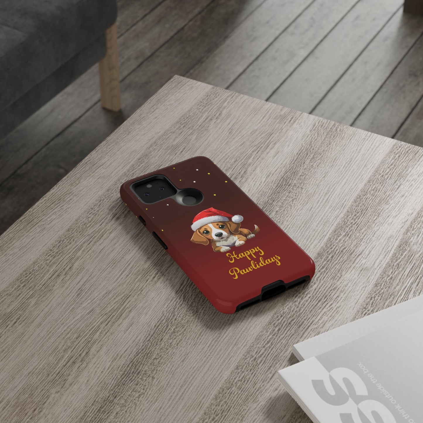 Festive Dog Phone Case - Happy Pawlidays Holiday Design