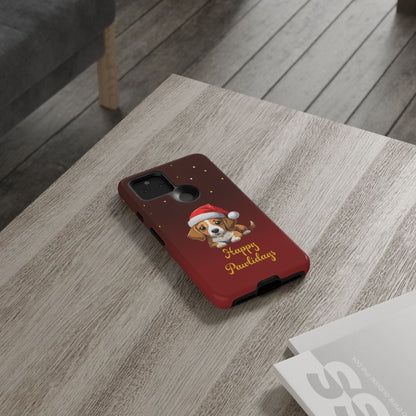 Festive Dog Phone Case - Happy Pawlidays Holiday Design