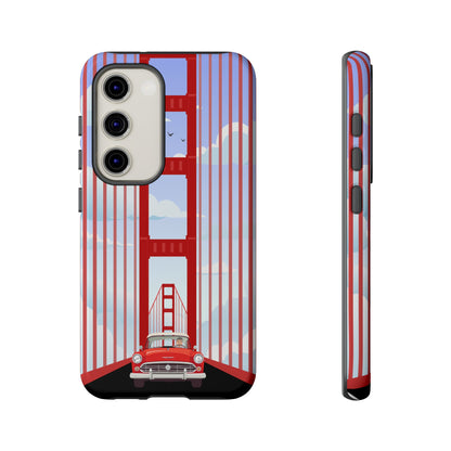 Golden Gate Vintage Car Phone Case — San Francisco Bridge Protective Cover