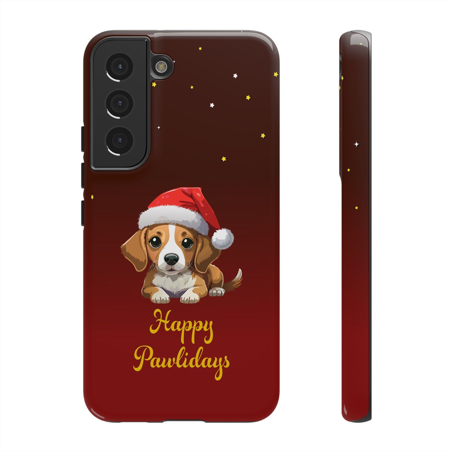Festive Dog Phone Case - Happy Pawlidays Holiday Design