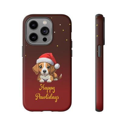 Festive Dog Phone Case - Happy Pawlidays Holiday Design