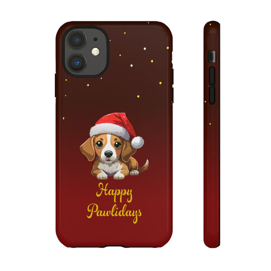 Festive Dog Phone Case - Happy Pawlidays Holiday Design