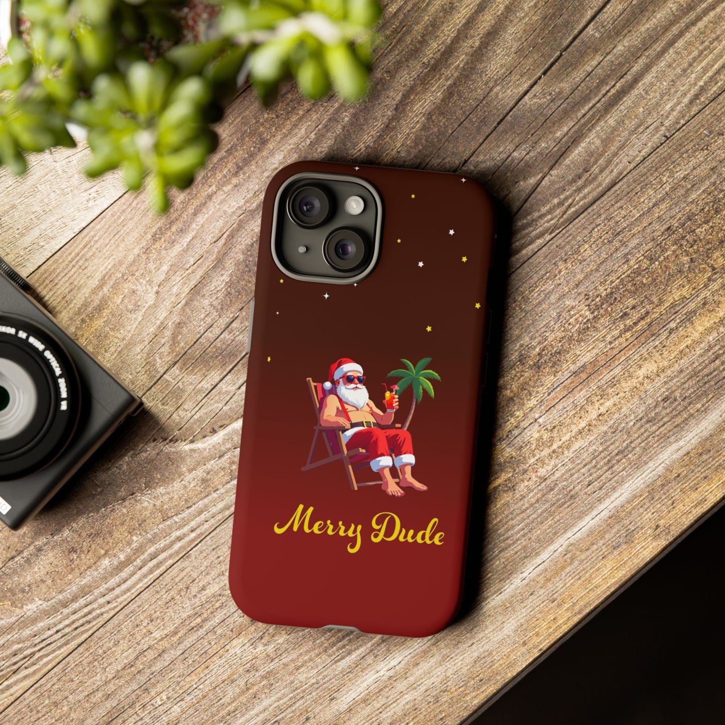 "Merry Dude" Santa on Beach Holiday Phone Case