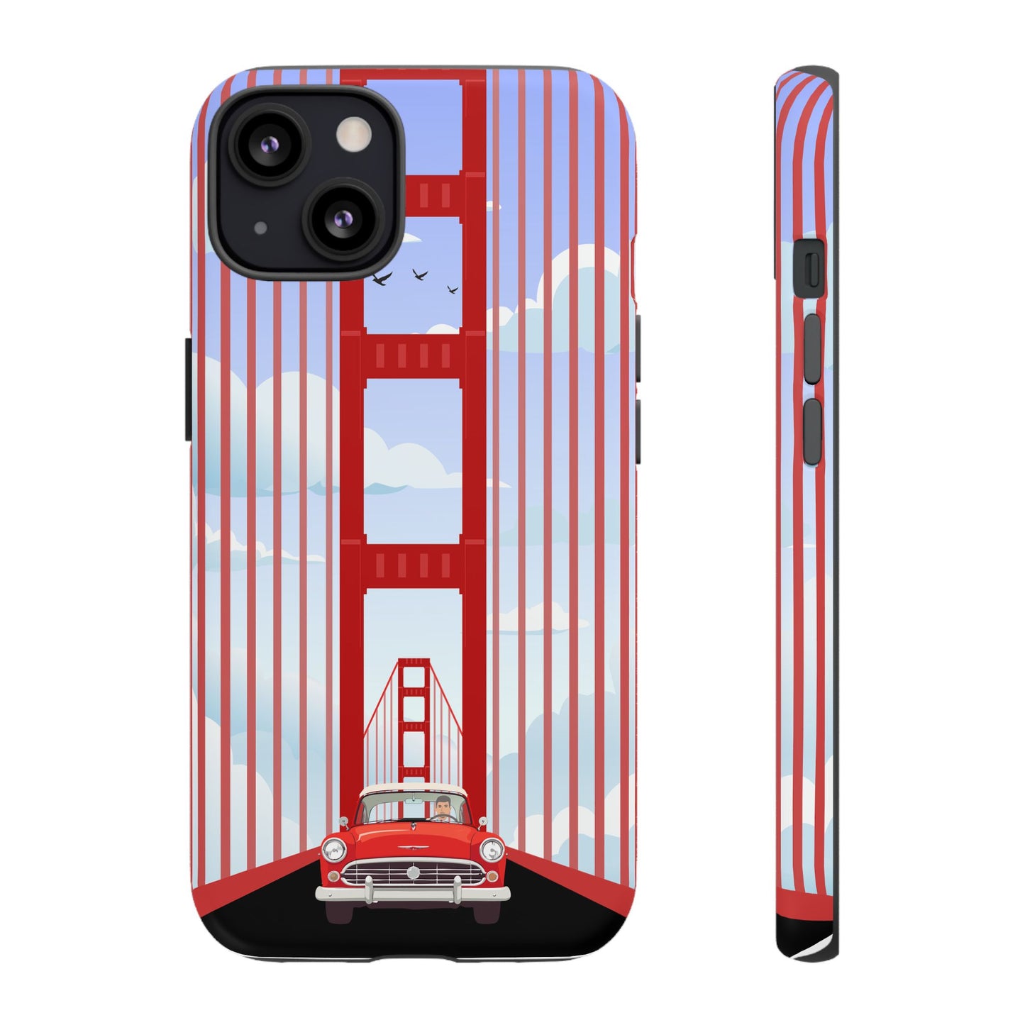 Golden Gate Vintage Car Phone Case — San Francisco Bridge Protective Cover