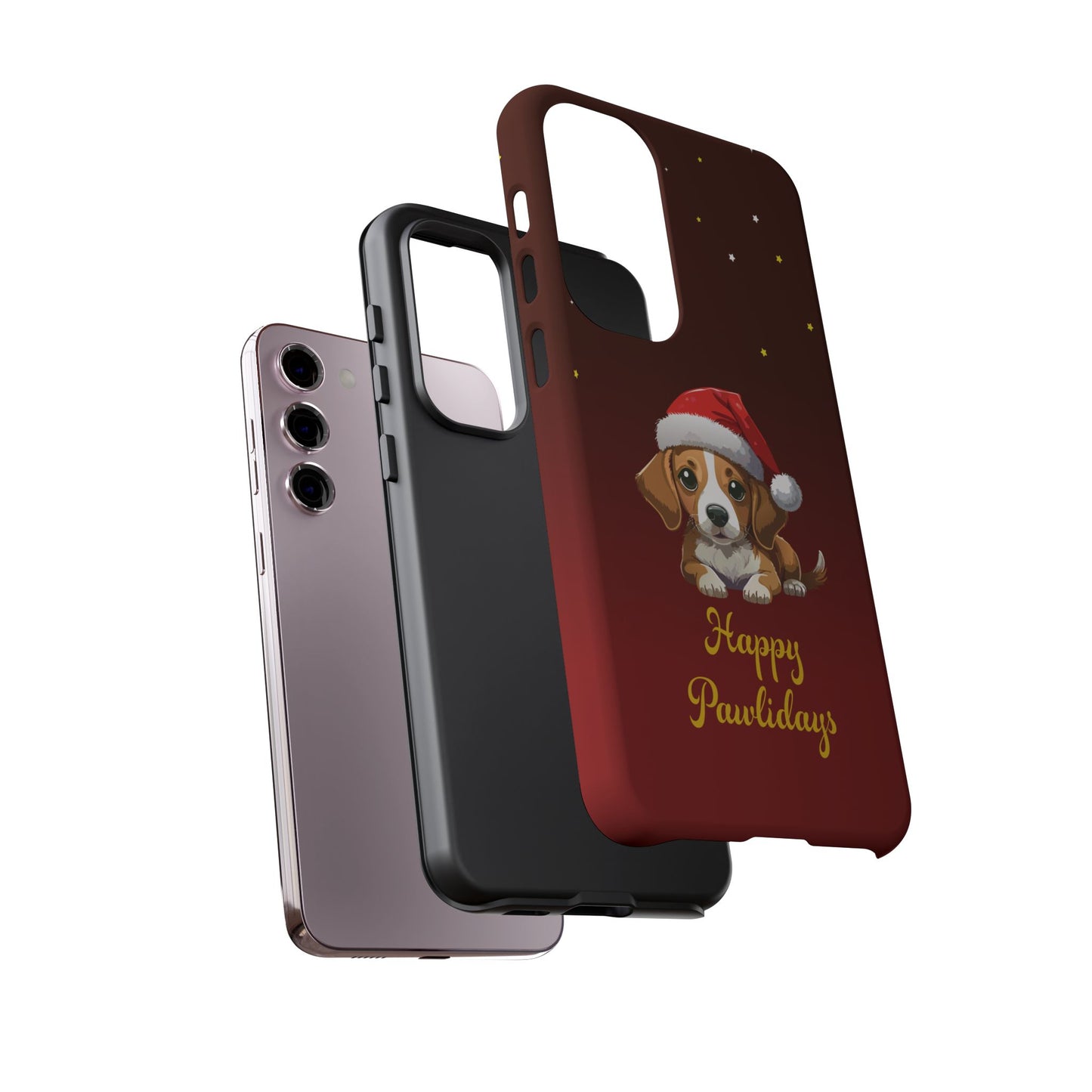 Festive Dog Phone Case - Happy Pawlidays Holiday Design