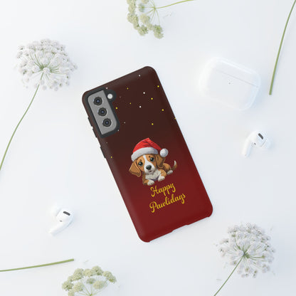 Festive Dog Phone Case - Happy Pawlidays Holiday Design