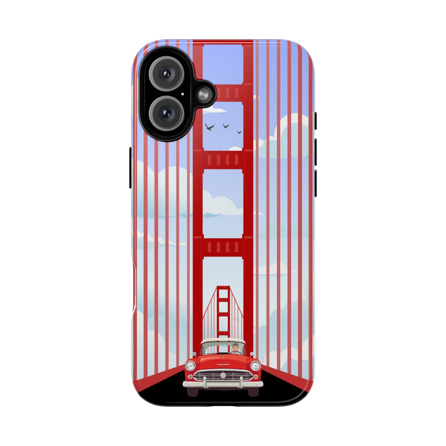 Golden Gate Vintage Car Phone Case — San Francisco Bridge Protective Cover
