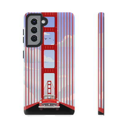 Golden Gate Vintage Car Phone Case — San Francisco Bridge Protective Cover
