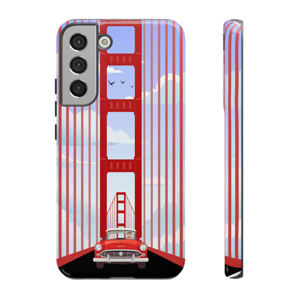Golden Gate Vintage Car Phone Case — San Francisco Bridge Protective Cover