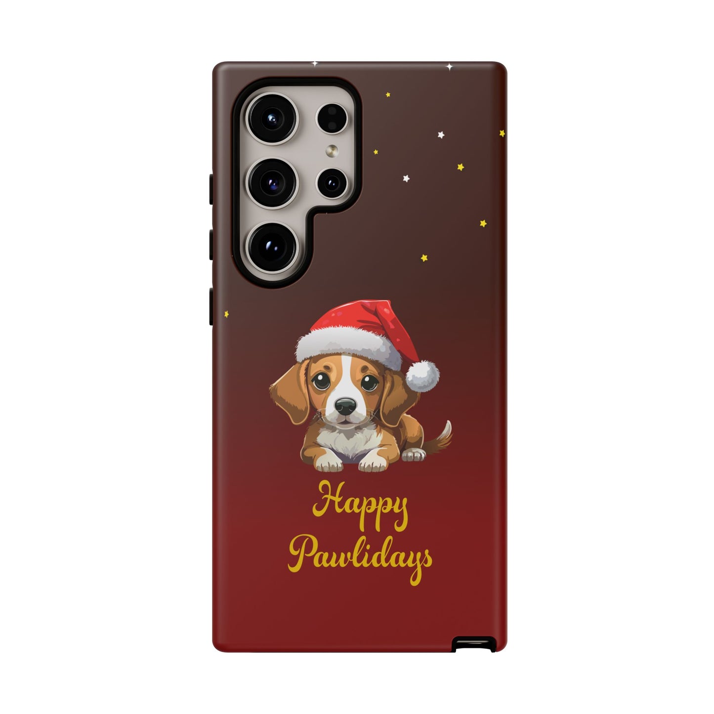 Festive Dog Phone Case - Happy Pawlidays Holiday Design
