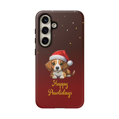 Festive Dog Phone Case - Happy Pawlidays Holiday Design