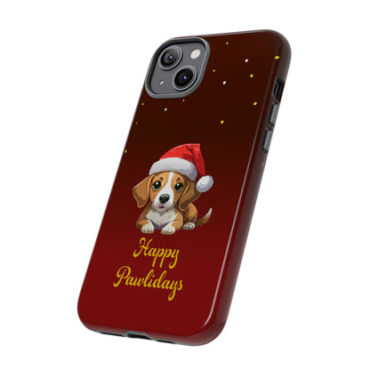 Festive Dog Phone Case - Happy Pawlidays Holiday Design