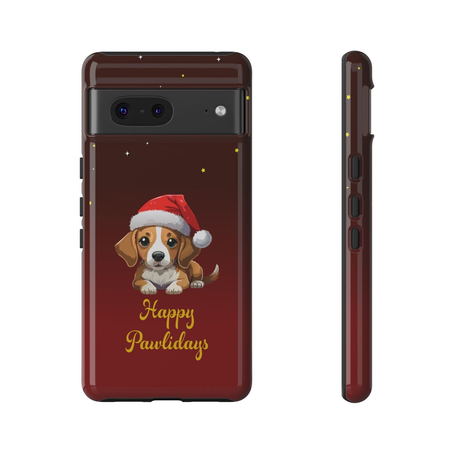 Festive Dog Phone Case - Happy Pawlidays Holiday Design