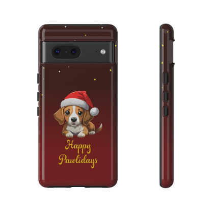 Festive Dog Phone Case - Happy Pawlidays Holiday Design