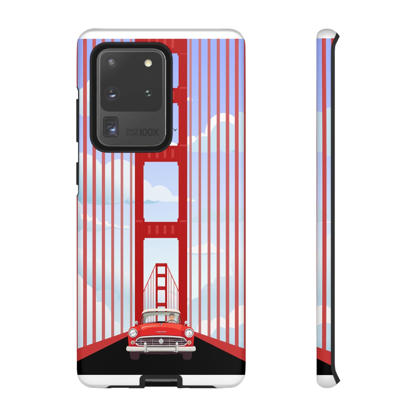 Golden Gate Vintage Car Phone Case — San Francisco Bridge Protective Cover