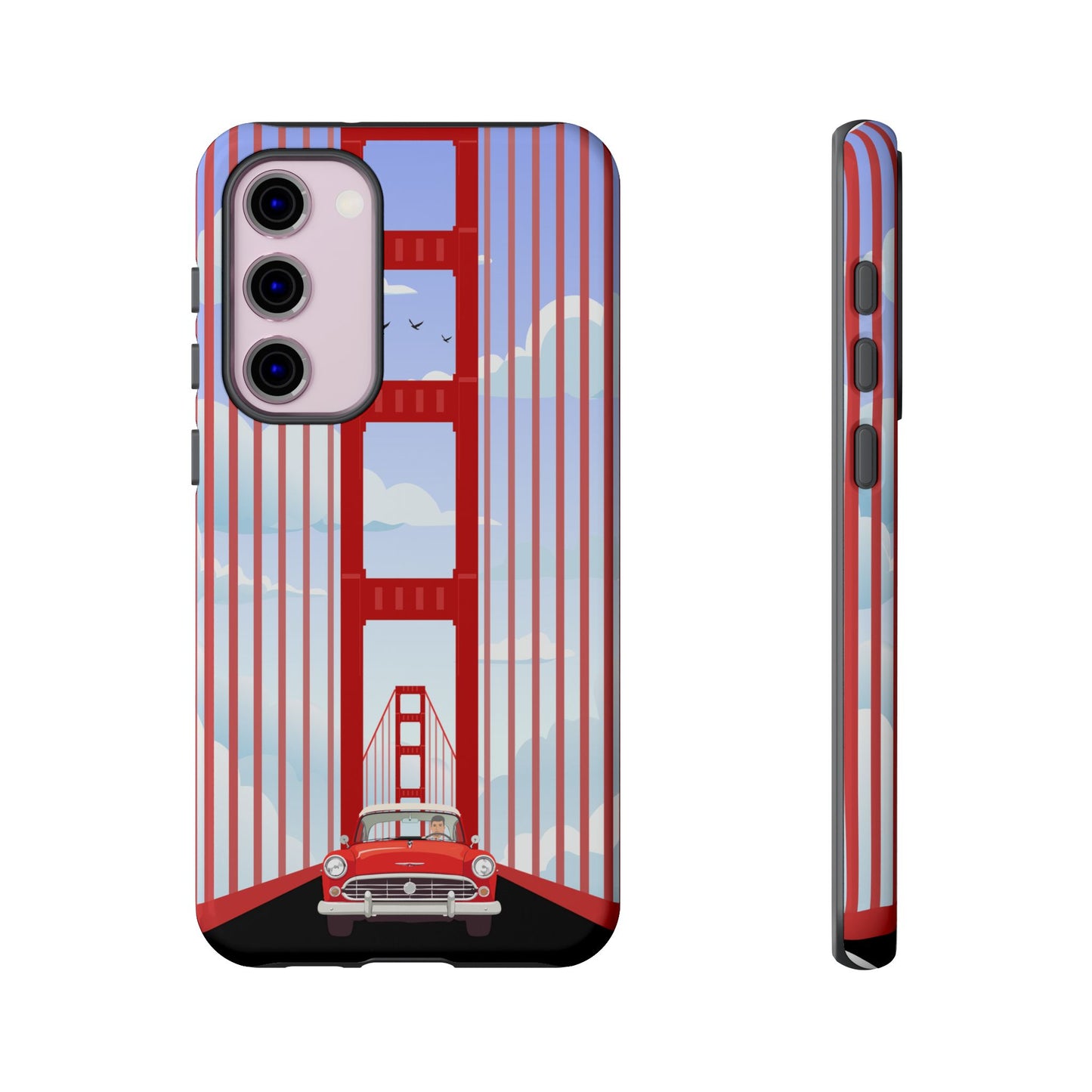 Golden Gate Vintage Car Phone Case — San Francisco Bridge Protective Cover