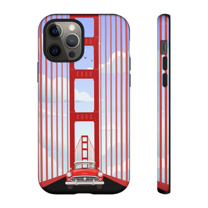Golden Gate Vintage Car Phone Case — San Francisco Bridge Protective Cover