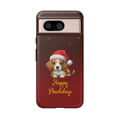 Festive Dog Phone Case - Happy Pawlidays Holiday Design