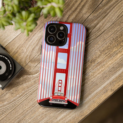 Golden Gate Vintage Car Phone Case — San Francisco Bridge Protective Cover
