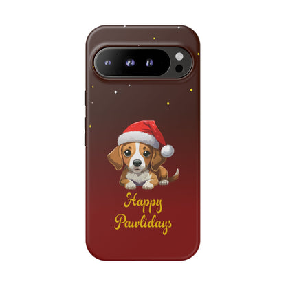 Festive Dog Phone Case - Happy Pawlidays Holiday Design