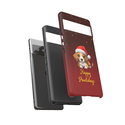 Festive Dog Phone Case - Happy Pawlidays Holiday Design