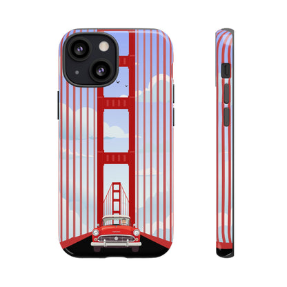 Golden Gate Vintage Car Phone Case — San Francisco Bridge Protective Cover