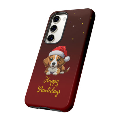 Festive Dog Phone Case - Happy Pawlidays Holiday Design