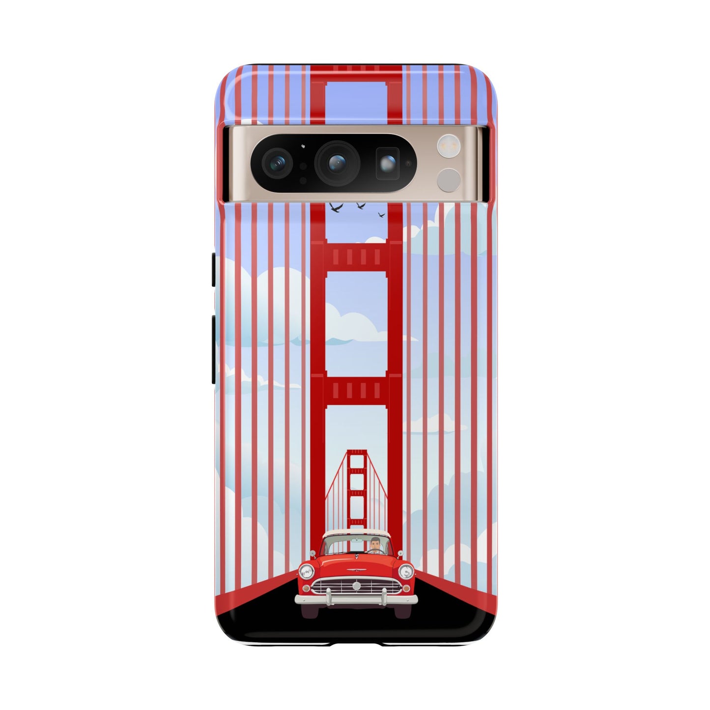 Golden Gate Vintage Car Phone Case — San Francisco Bridge Protective Cover