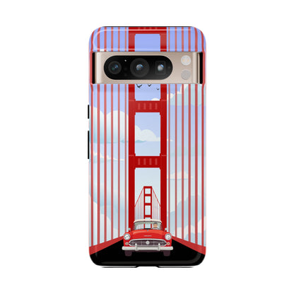 Golden Gate Vintage Car Phone Case — San Francisco Bridge Protective Cover