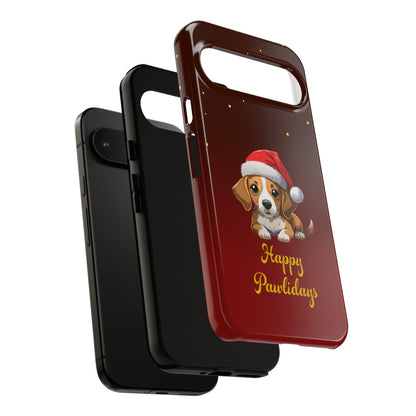 Festive Dog Phone Case - Happy Pawlidays Holiday Design