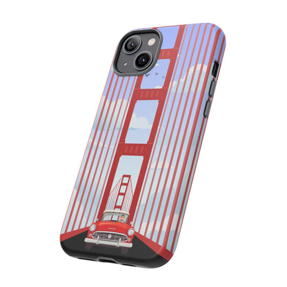 Golden Gate Vintage Car Phone Case — San Francisco Bridge Protective Cover