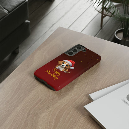 Festive Dog Phone Case - Happy Pawlidays Holiday Design