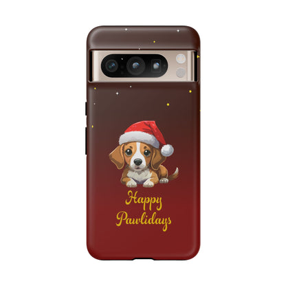 Festive Dog Phone Case - Happy Pawlidays Holiday Design