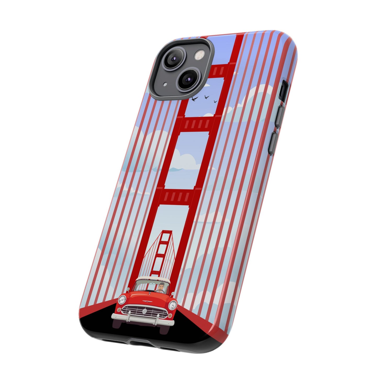 Golden Gate Vintage Car Phone Case — San Francisco Bridge Protective Cover