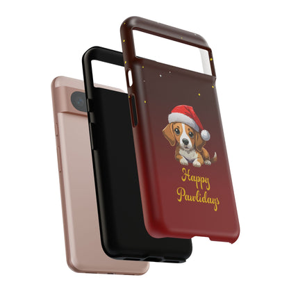 Festive Dog Phone Case - Happy Pawlidays Holiday Design
