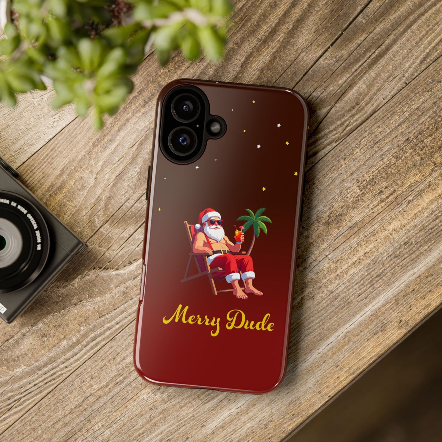 "Merry Dude" Santa on Beach Holiday Phone Case