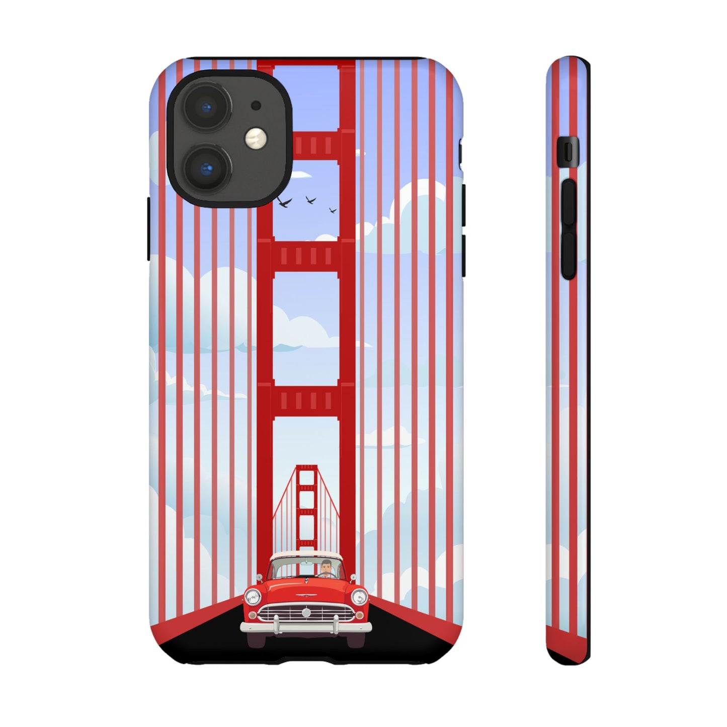 Golden Gate Vintage Car Phone Case — San Francisco Bridge Protective Cover