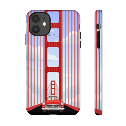 Golden Gate Vintage Car Phone Case — San Francisco Bridge Protective Cover