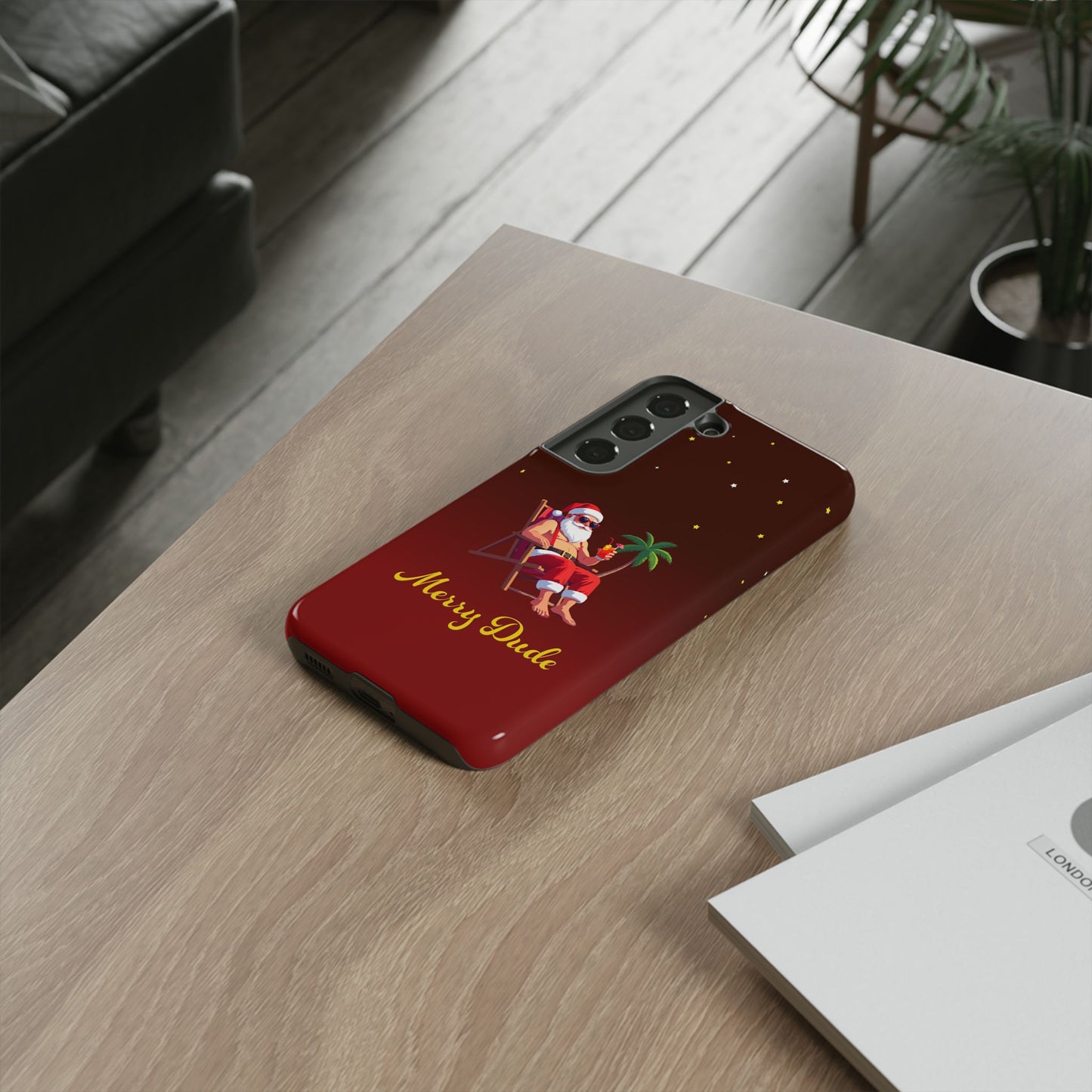 "Merry Dude" Santa on Beach Holiday Phone Case