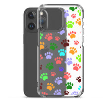 Load image into Gallery viewer, Paw Prints, Clear Case for iPhone®
